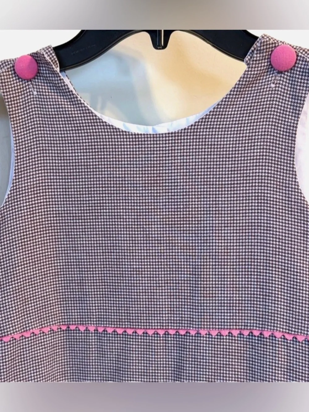 Claire & Charlie Girls 6X Boutique Dress Brown Pink Houndstooth Back To School